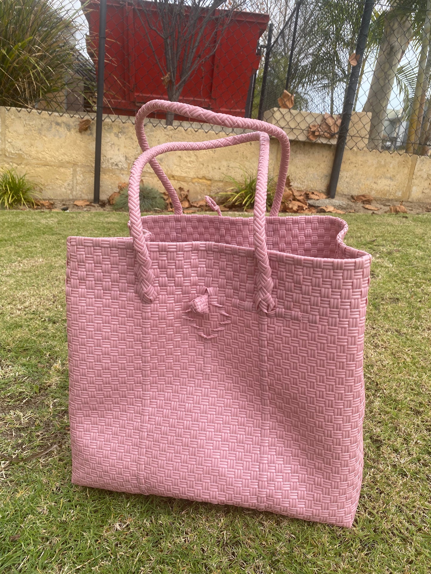 Dusty Pink Woven Bag Large